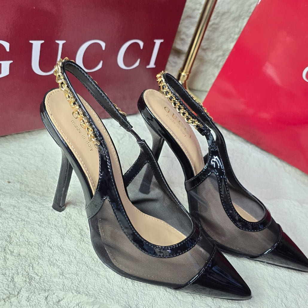 Gucci Mesh Slingback Pumps