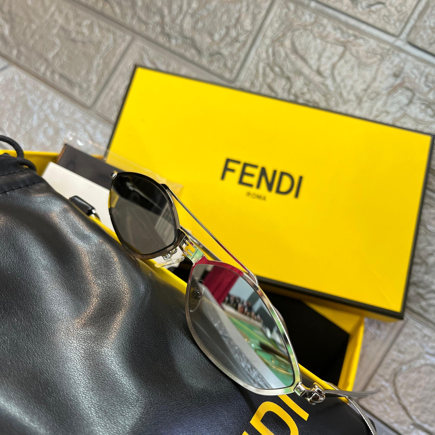 Fendi Baguette Pilot Silver