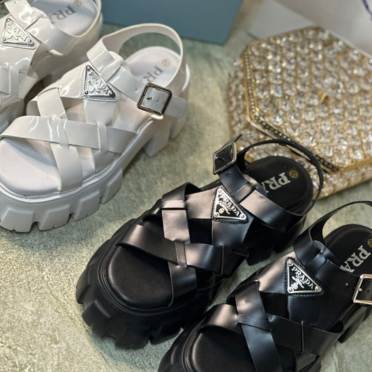 Prada Monolith Rubber Sandals Duo