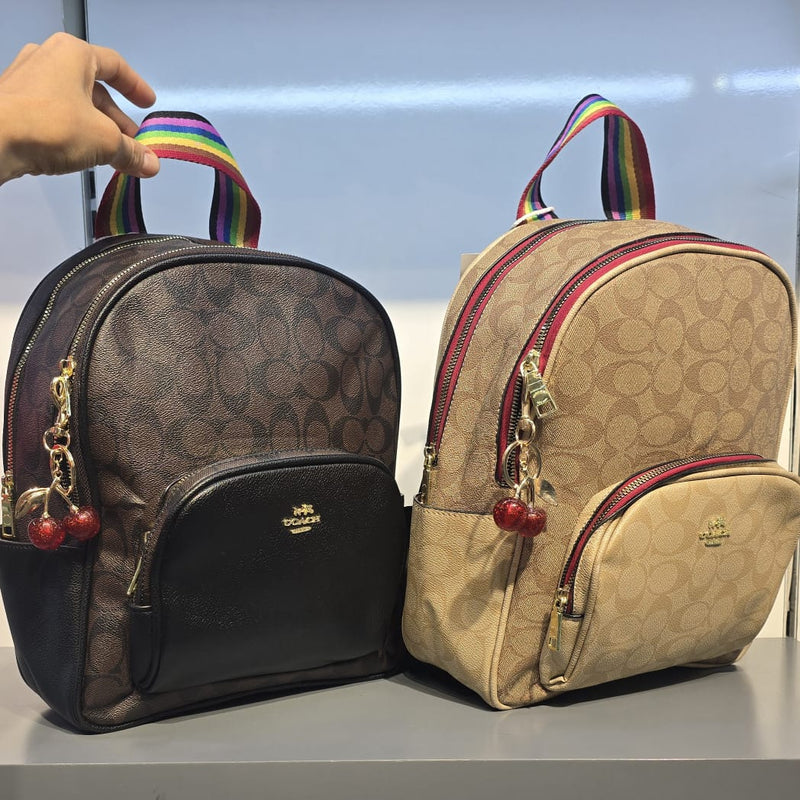 Coach Court Backpack Signature Cherry